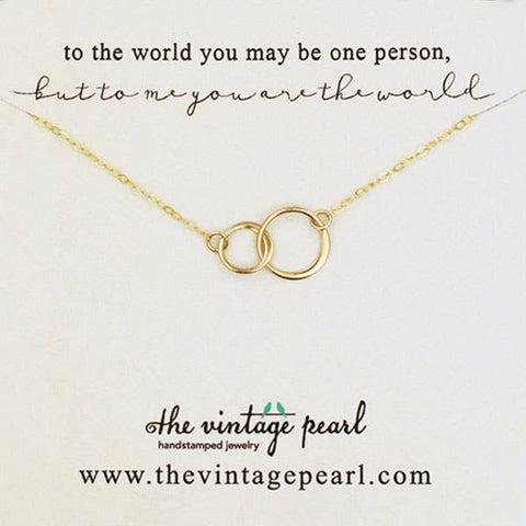 The Vintage Pearl - But To Me You Are The World Necklace (gold) - Lulu Bella Boutique