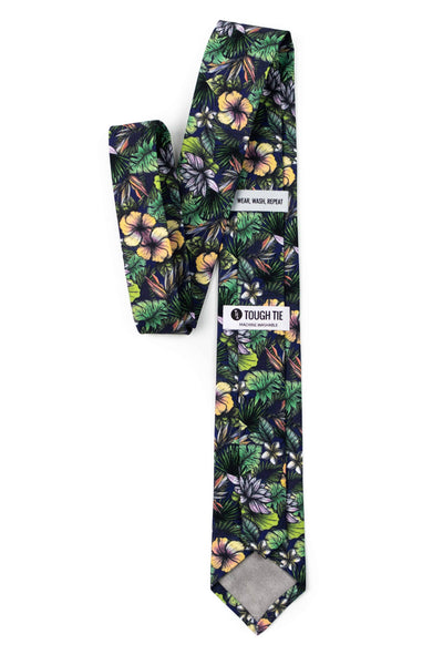 Breeze - Green Tropical Floral Tie: 3.25" Standard Tie