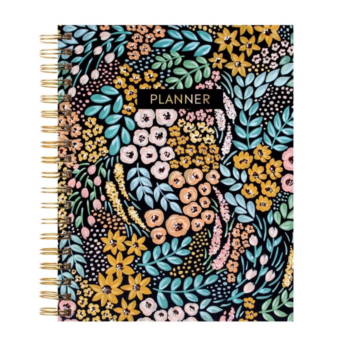 Black Floral Undated Planner: 8.5x11