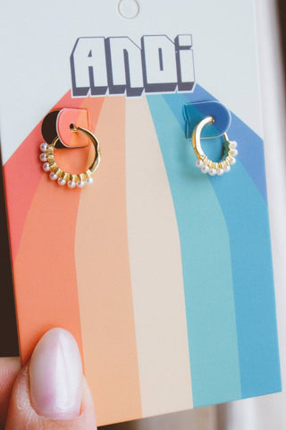 Shop ANDi - Luxury Pearl Hoops - Hypoallergenic - Lulu Bella Boutique
