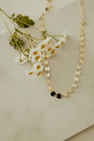 Mauve Jewelry Co. - Chloe Gold Filled Coin Necklace - Lulu Bella Boutique