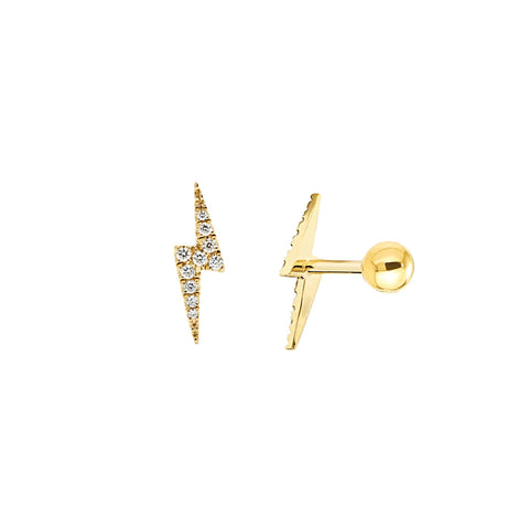 KIKICHIC - Lighting Bolt Screw Flat Back Earrings - Lulu Bella Boutique