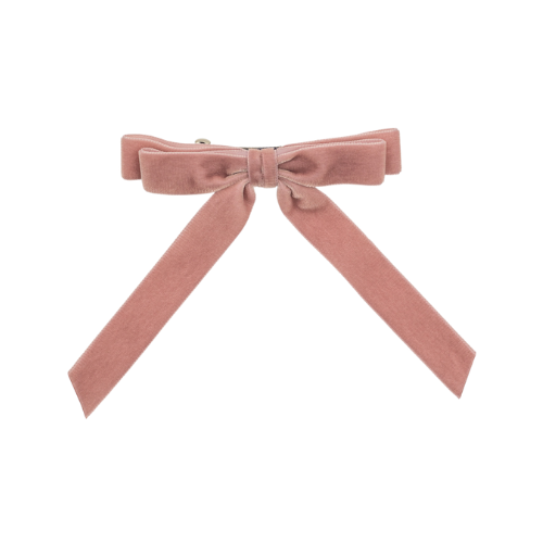 Grace & Grandeur Alice Short Bow Barrette: Dusty Mauve