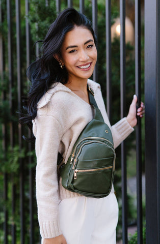 Maryn Sling Crossbody Belt Fanny Bag: Olive - Lulu Bella Boutique