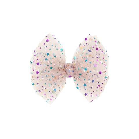 Baby Bling Bows - TULLE FAB CLIP: pink multi star - Lulu Bella Boutique