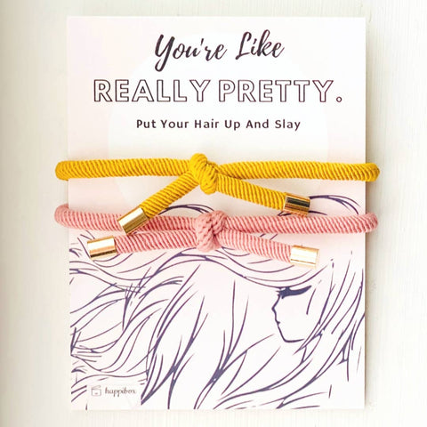 Tiny Gift Society - Really Pretty Double Elastic Hair Tie - Hair Accessory Card - Lulu Bella Boutique