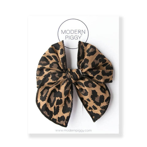 Modern Piggy - Leopard | Petite Party Bow - Lulu Bella Boutique