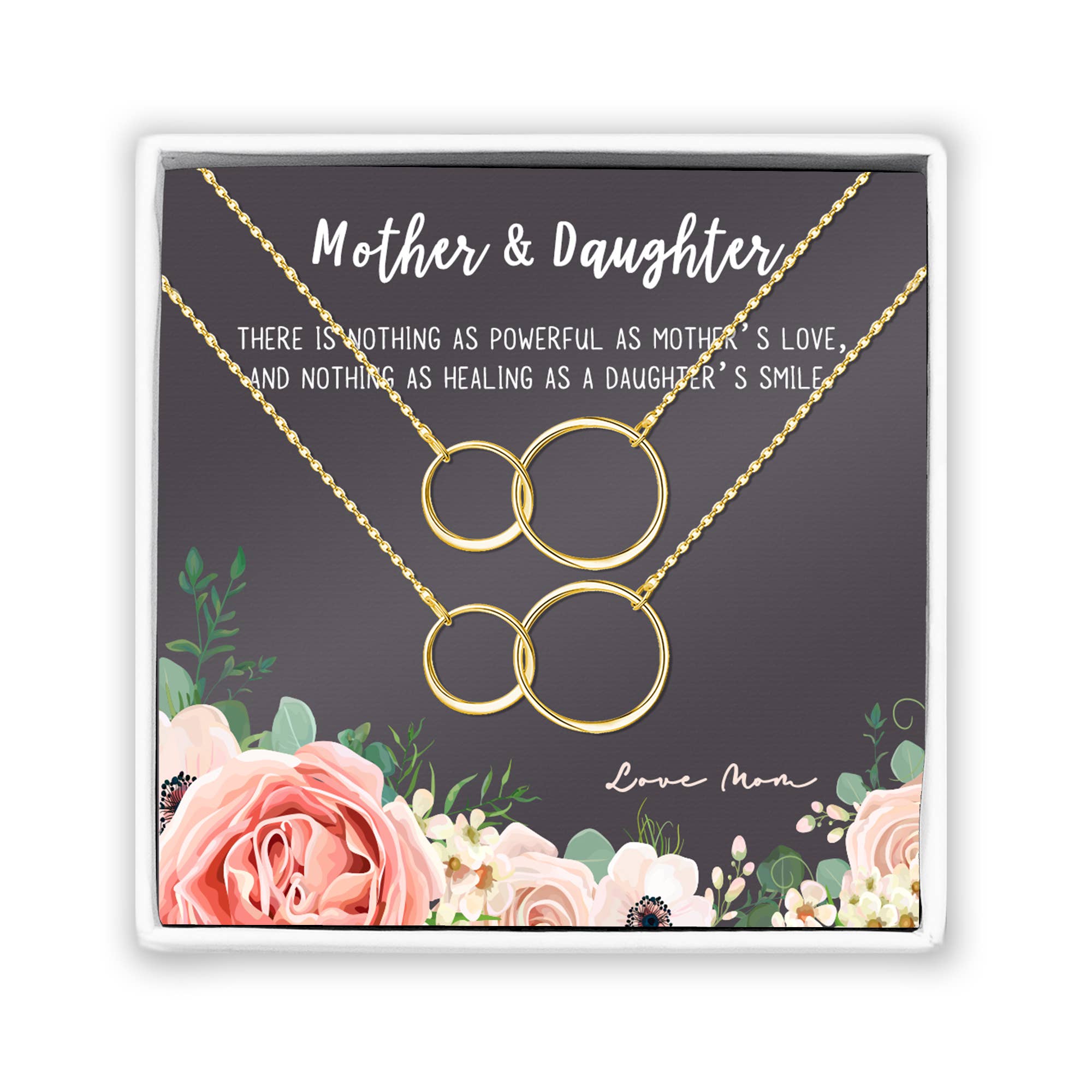 Anavia - Mother and Daughter Rings Necklace Mother's Day Jewelry Gift - Lulu Bella Boutique