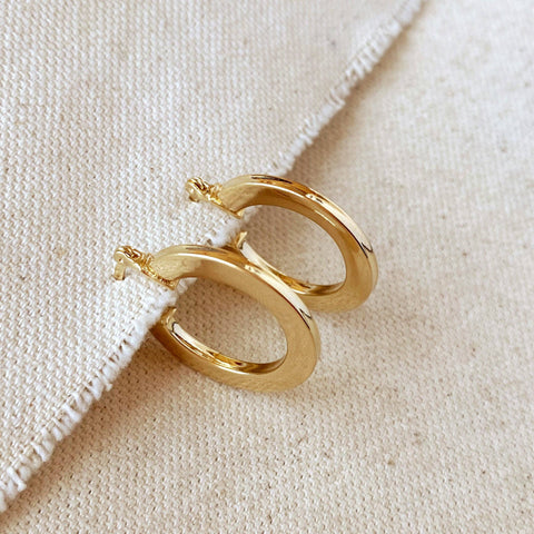 GoldFi - 18k Gold Filled Flat Hoop Earrings - Lulu Bella Boutique