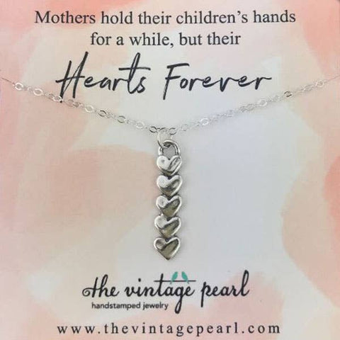 The Vintage Pearl - Hearts Forever Necklace (5) (sterling silver) - Lulu Bella Boutique