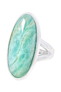 Zoey Simmons - Amazonite Oval Cabochon Ring - SF