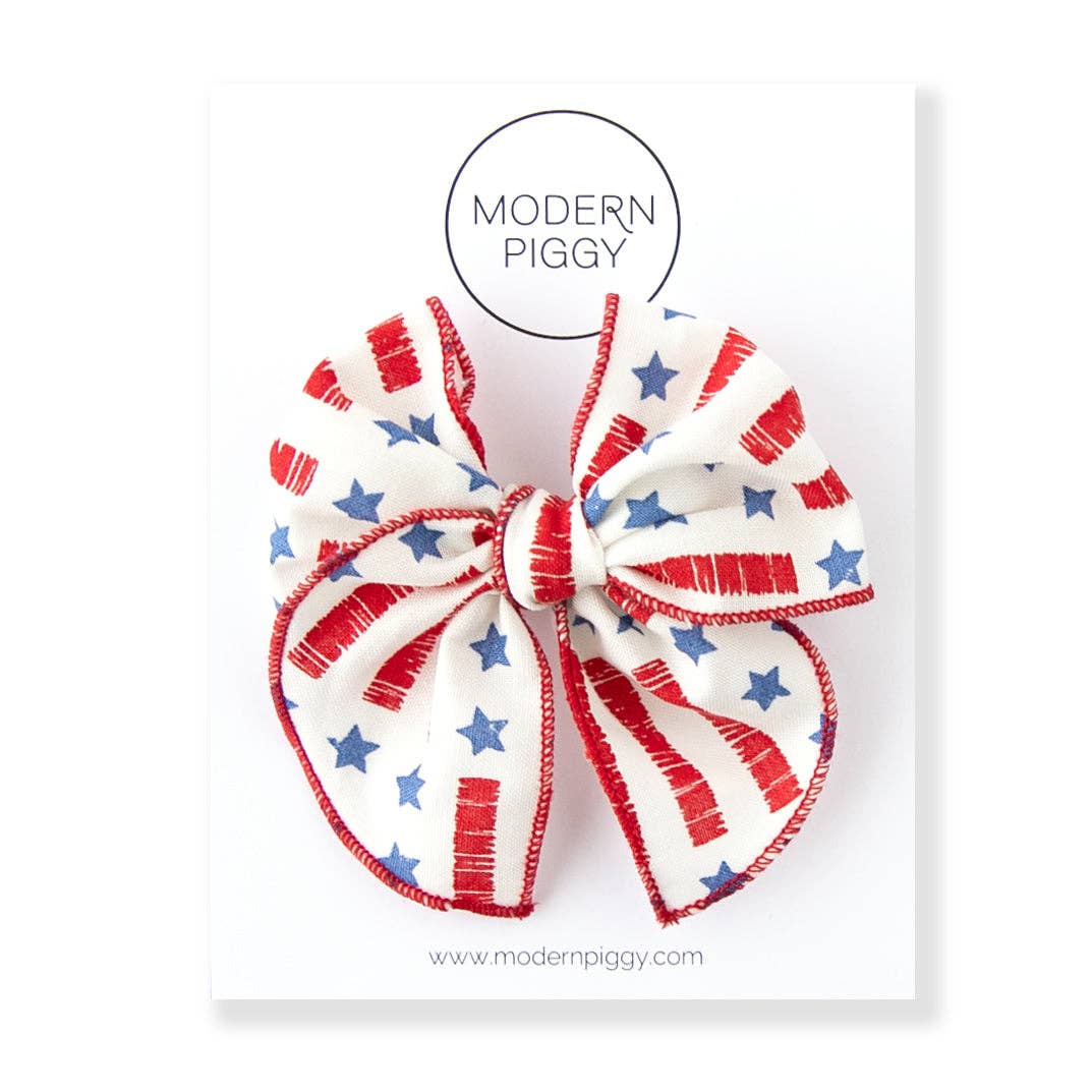 Modern Piggy - Stars & Stripes | Petite Party Bow