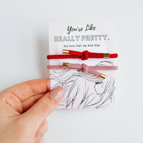 Tiny Gift Society - Really Pretty Double Elastic Hair Tie - Hair Accessory Card - Lulu Bella Boutique