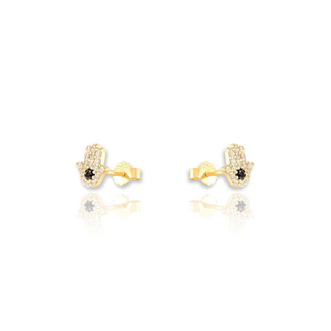 KIKICHIC - CZ Diamond Hamsa Stud Earrings - Lulu Bella Boutique