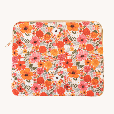 Rosewood Blooms Laptop Sleeve: 13" - Lulu Bella Boutique