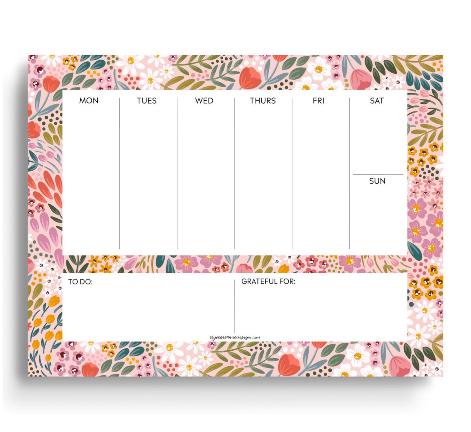 Summer Meadow Weekly Planner Notepad, 8.5x11 in.