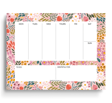 Summer Meadow Weekly Planner Notepad, 8.5x11 in.