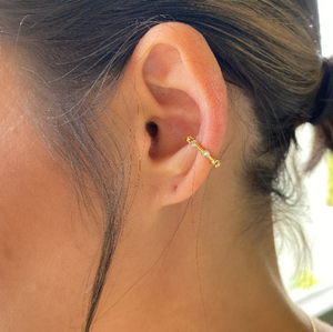 GoldFi - 18k Gold Filled Ear Cuff With Bezel Cubic Zirconia