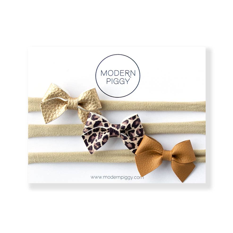 Modern Piggy - Safari | Baby Bow Set