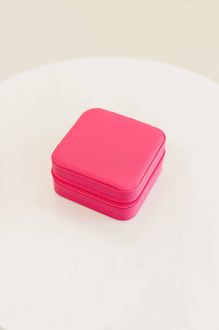 KRISTEN JEWELRY TRAVEL CASE BOX ORGANIZER: Hot Pink - Lulu Bella Boutique