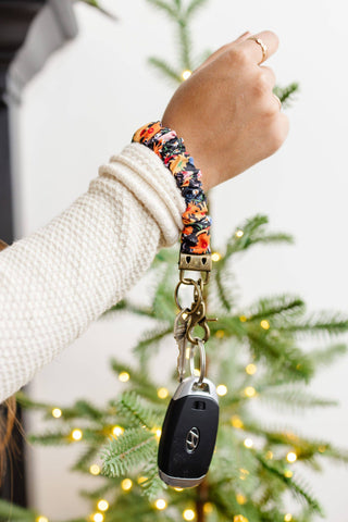 Groovy Floral Scrunchie Keychain