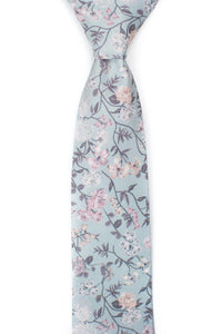 Jones - Mint Green Floral Tie: 3.25" Standard Tie - Lulu Bella Boutique