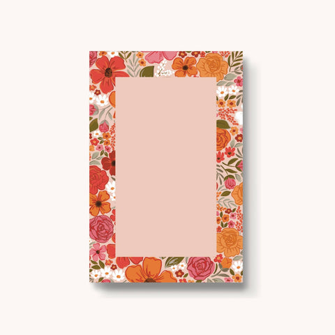 Rosewood Blooms Notepad, 4x6 in.