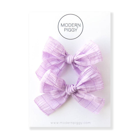 Pastel Purple | Pigtail Set - Ribbon Bow