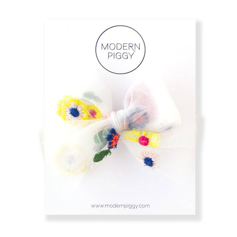 Modern Piggy - Summer Days | Tulle Bow - Lulu Bella Boutique