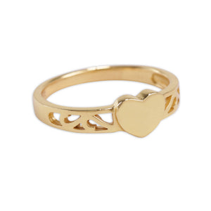 Cherished Moments - Gold-Plated Heart Baby Ring for Kids and Little Girls
