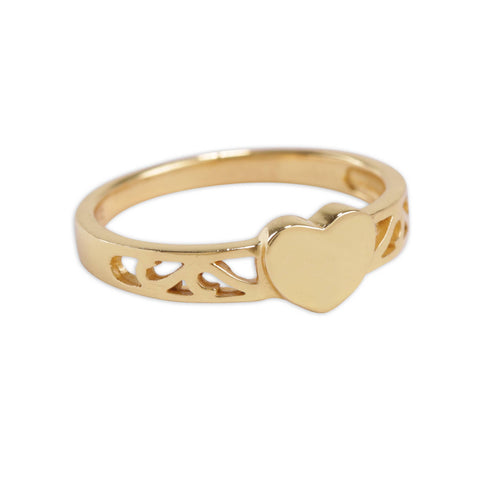 Cherished Moments - Gold-Plated Heart Baby Ring for Kids and Little Girls - Lulu Bella Boutique
