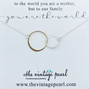 The Vintage Pearl - You Are The World Necklace (sterling silver & gold)