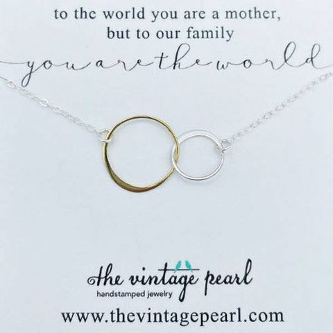 The Vintage Pearl - You Are The World Necklace (sterling silver & gold) - Lulu Bella Boutique