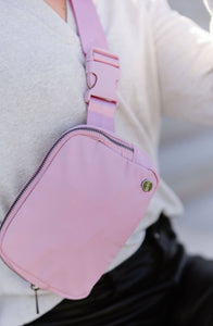 Madison Crossbody Belt Bag Fanny Pack in Pink - Lulu Bella Boutique