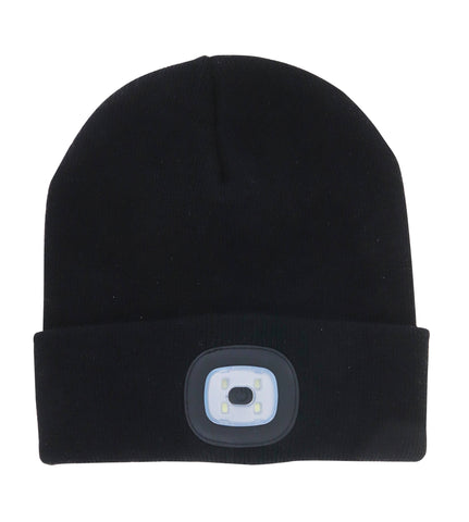 Night Scope Rechargeable LED Beanie Open Stock: Black