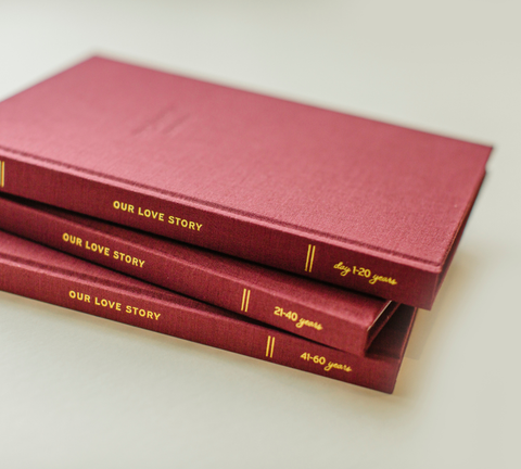 Promptly Journals - Our Complete Love Story | 3 Journal Bundle | Red Merlot - Lulu Bella Boutique