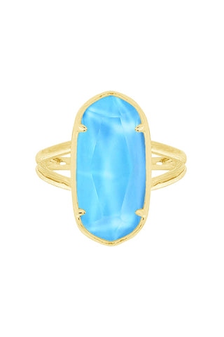 Zoey Simmons - Turquoise Quartz Doublet Casey Ring - GF - Lulu Bella Boutique