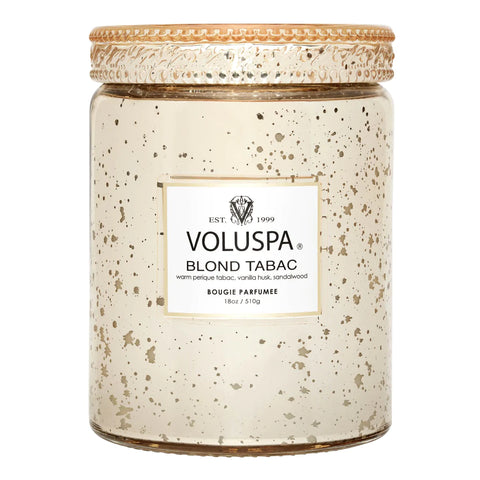Voluspa Blond Tabac Large Glass Jar - Lulu Bella Boutique