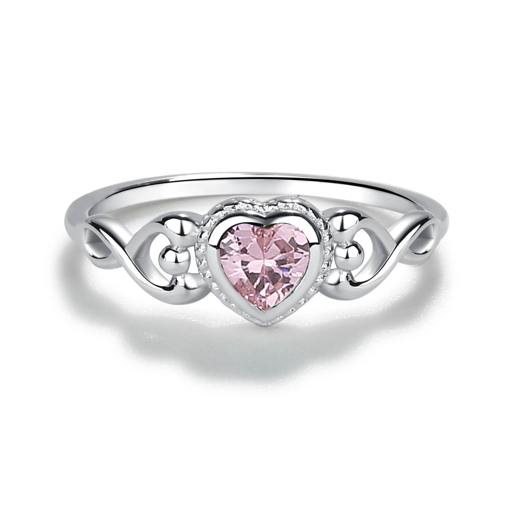Cherished Moments - Sterling Silver Pink Heart Baby Ring for Kids Jewelry