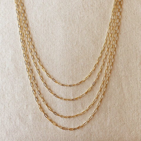 GoldFi - 18k Gold Filled Short Link Paperclip Chain - Lulu Bella Boutique