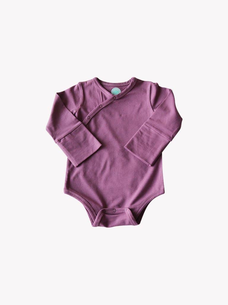 Shoulder Snap Long Sleeved Onesie - Grapeade: Grapeade / 3-6m