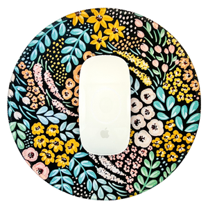 Black Floral Mousepad