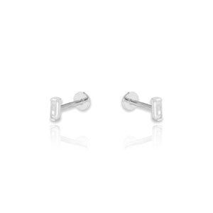 Baguette Screw Flat Back Cartilage Earrings