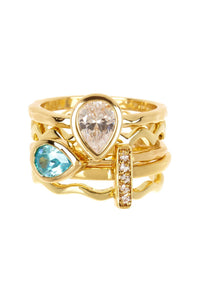 Zoey Simmons - CZ Stack Ring Set - GF - Lulu Bella Boutique