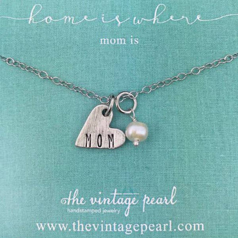 The Vintage Pearl - Home Is Where Mom Is Necklace - Lulu Bella Boutique