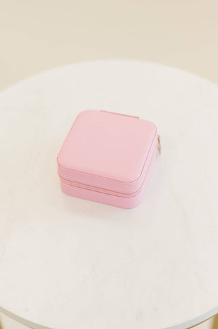 KRISTEN JEWELRY TRAVEL CASE BOX ORGANIZER: Bubble Gum Pink - Lulu Bella Boutique