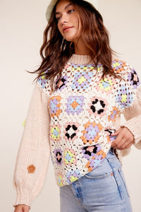 Colorful Crochet Sweater