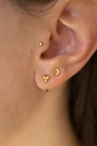 The Land of Salt - Three Dot Huggie Hoop Earrings in Gold - Lulu Bella Boutique