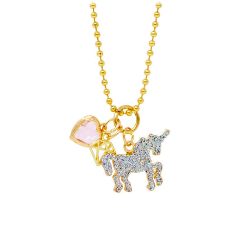 Tiny Treats and ZOMI GEMS - Shiny Unicorn, Heart & Gem Gold Charm Necklace By ZOMI GEMS - Lulu Bella Boutique
