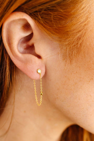 Shop ANDi - Dangly Diamond Chain Earrings - Hypoallergenic - Lulu Bella Boutique